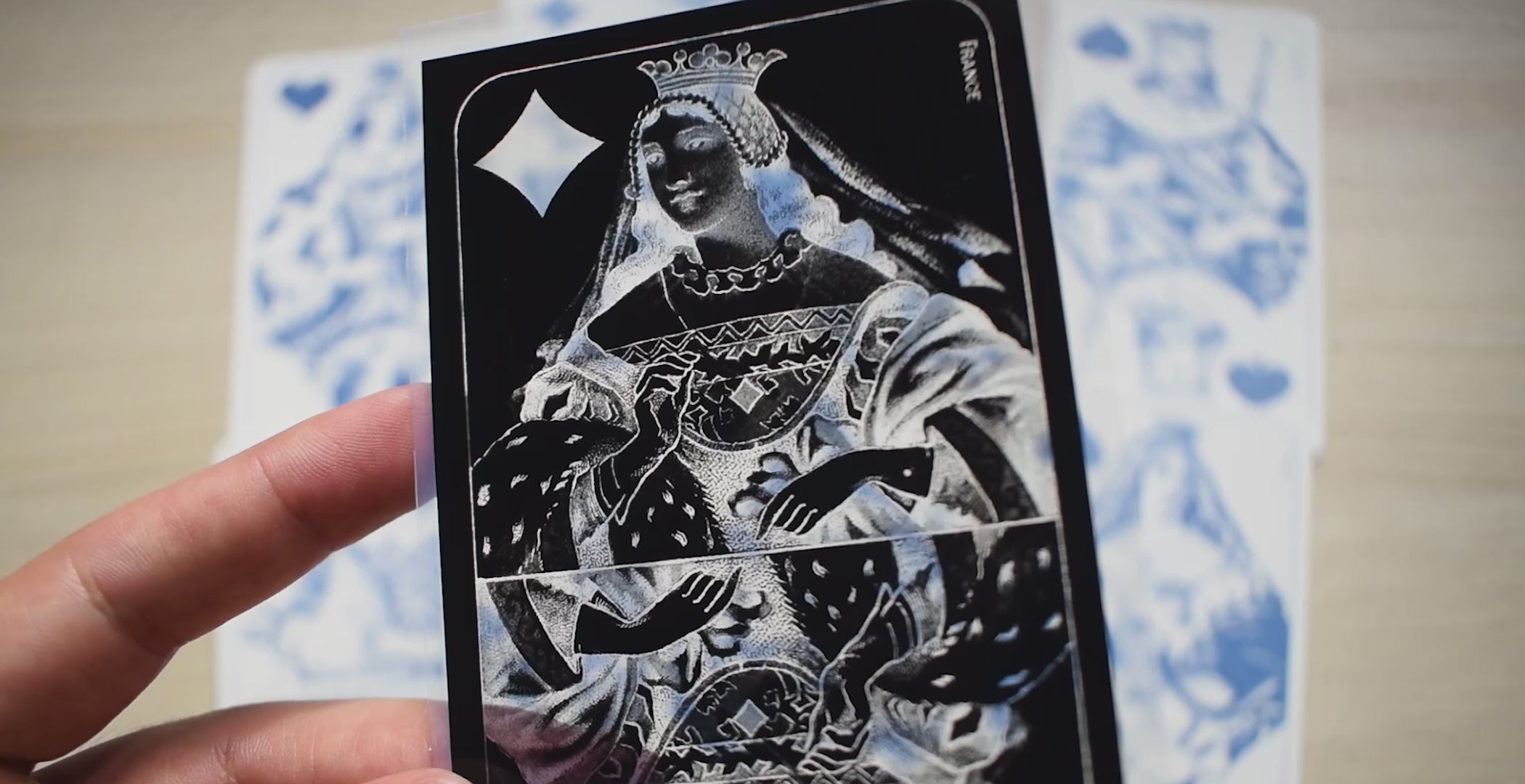Tarot Nouveau Grimaud cyanotype stencils