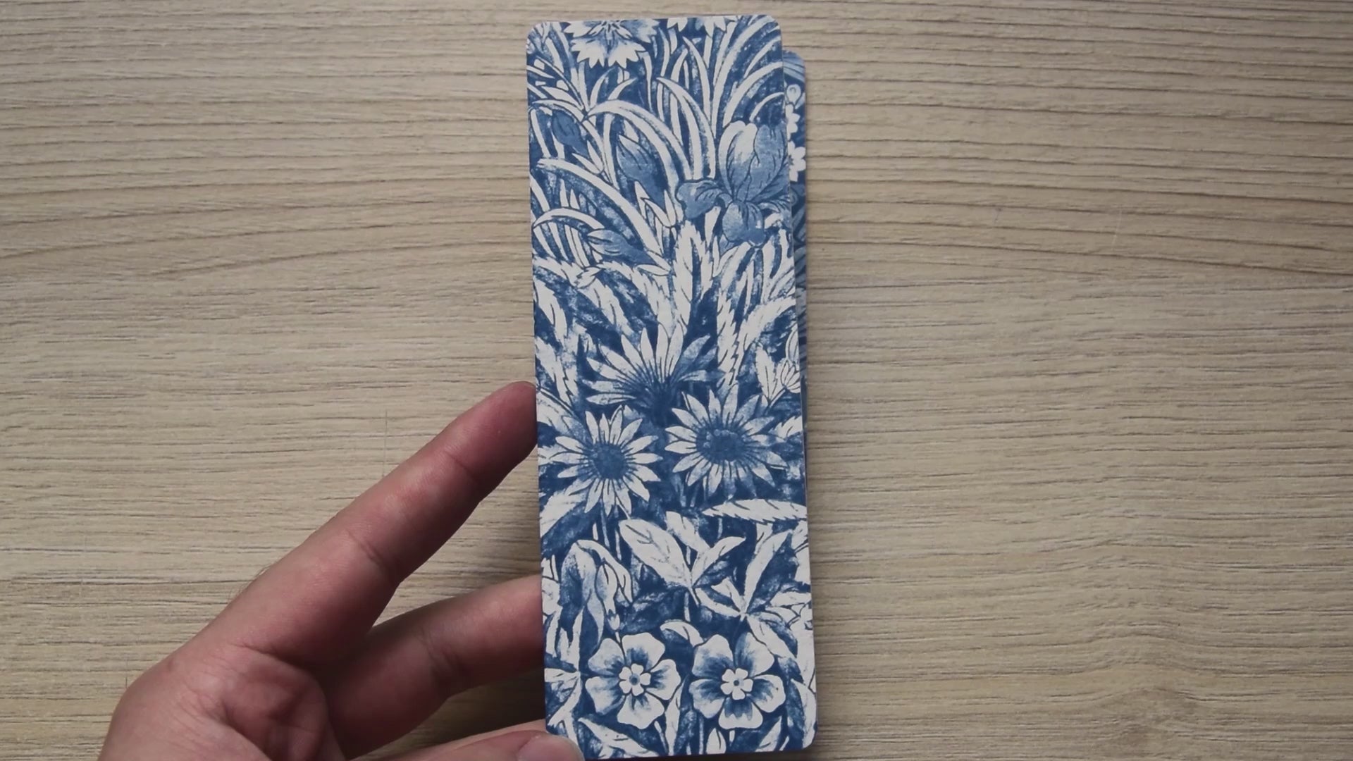 Cyanotype bookmarks, botanical patterns