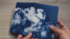 Handmade cyanotype notebook | Clouds landscape