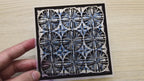 Vintage square ornaments cyanotype stencils