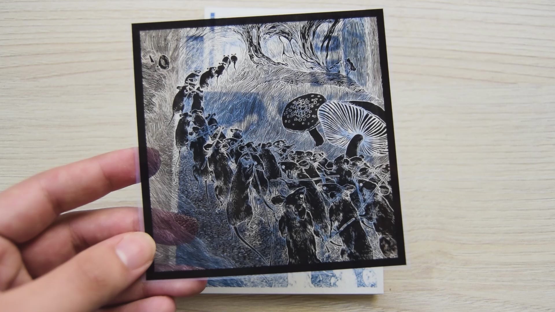 Mice cyanotype stencils