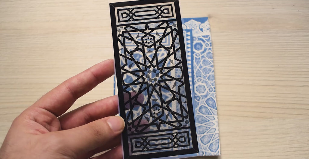 cyanotype arabic pattern stencils