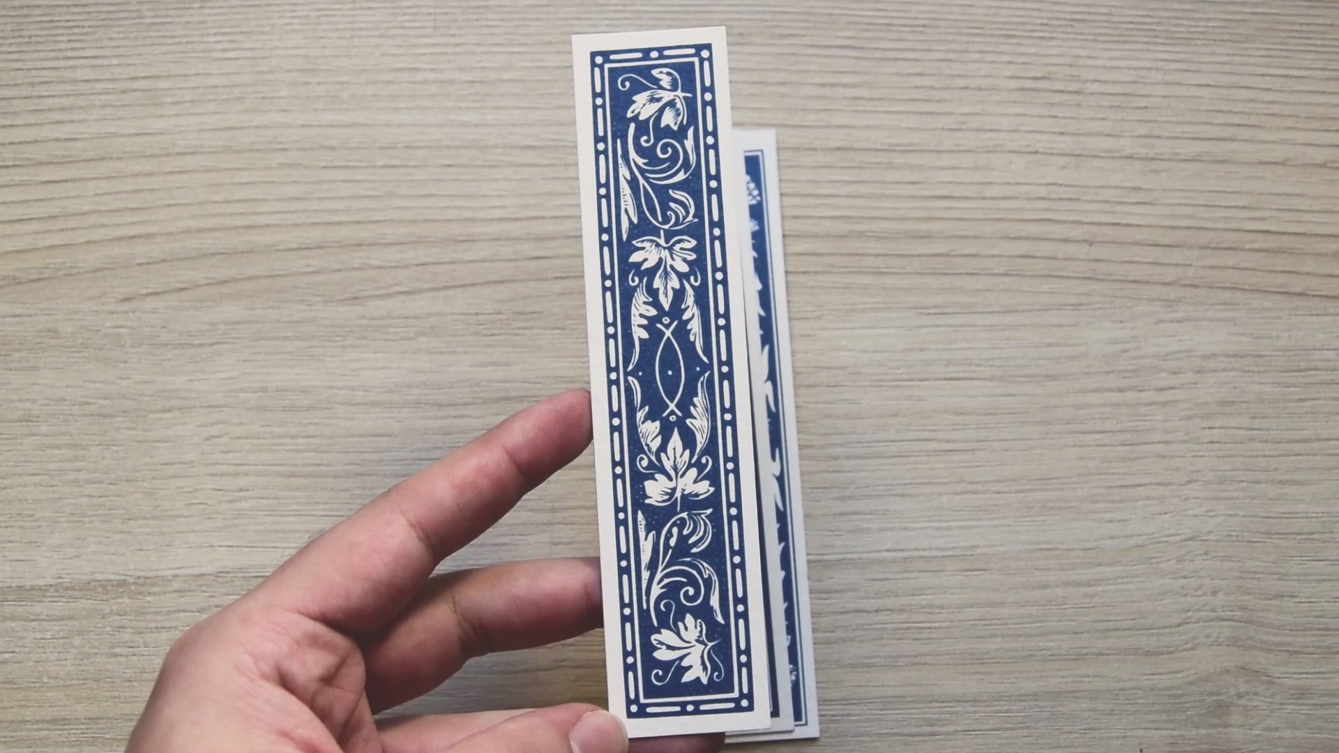 Cyanotype bookmarks, vintage designs