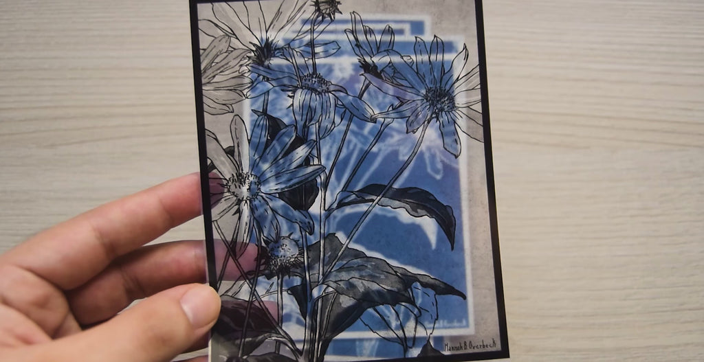 floral cyanotype stecnils