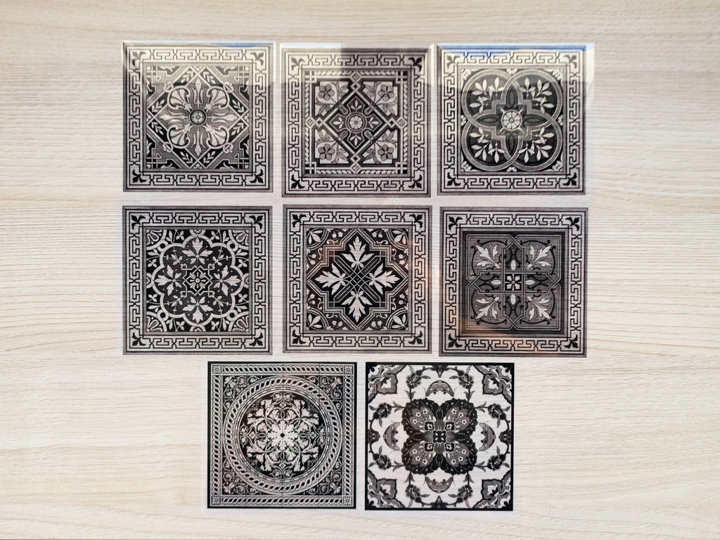 square tiles negatives for cyanotype crafts