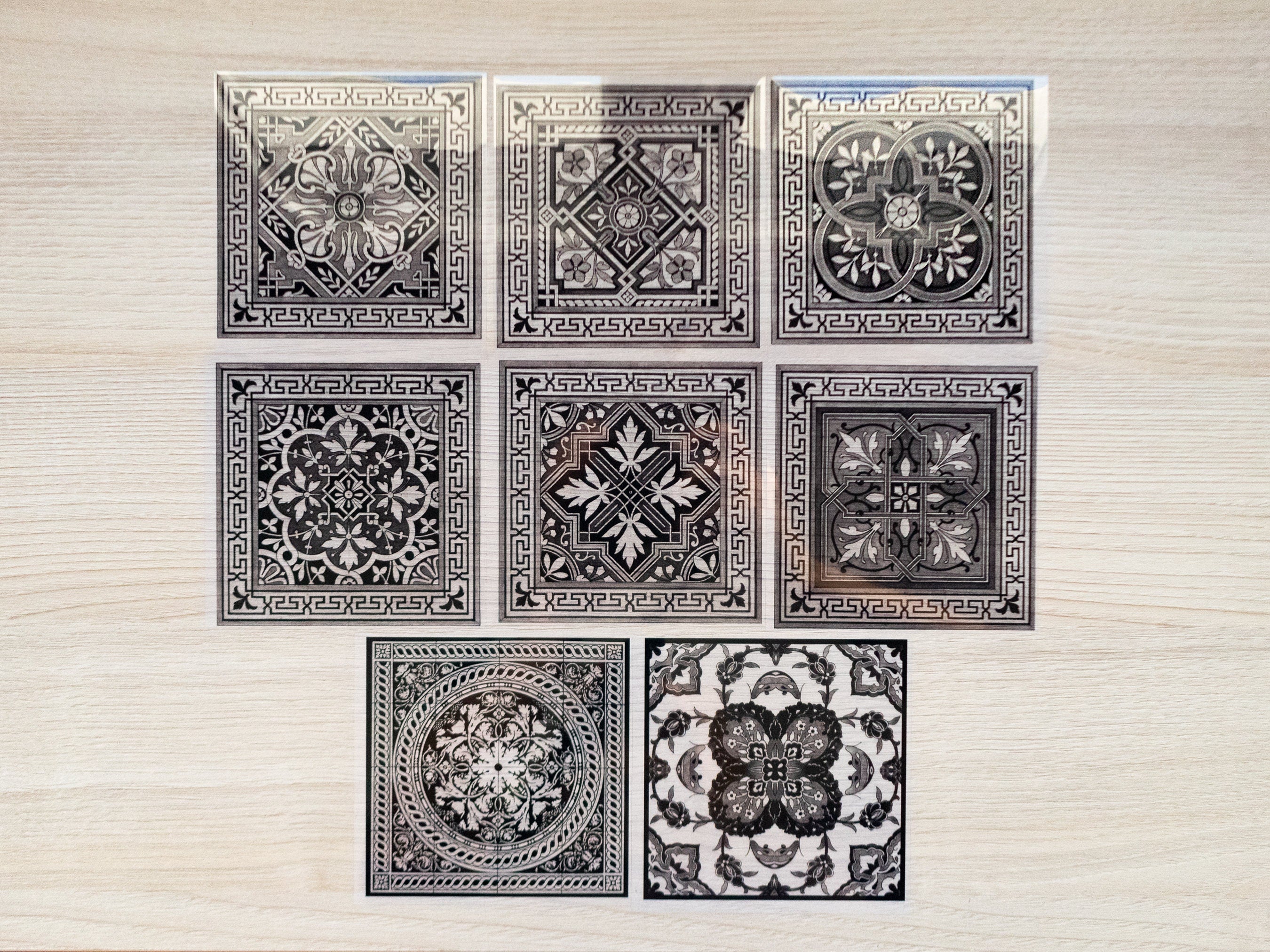 square tiles negatives for cyanotype crafts