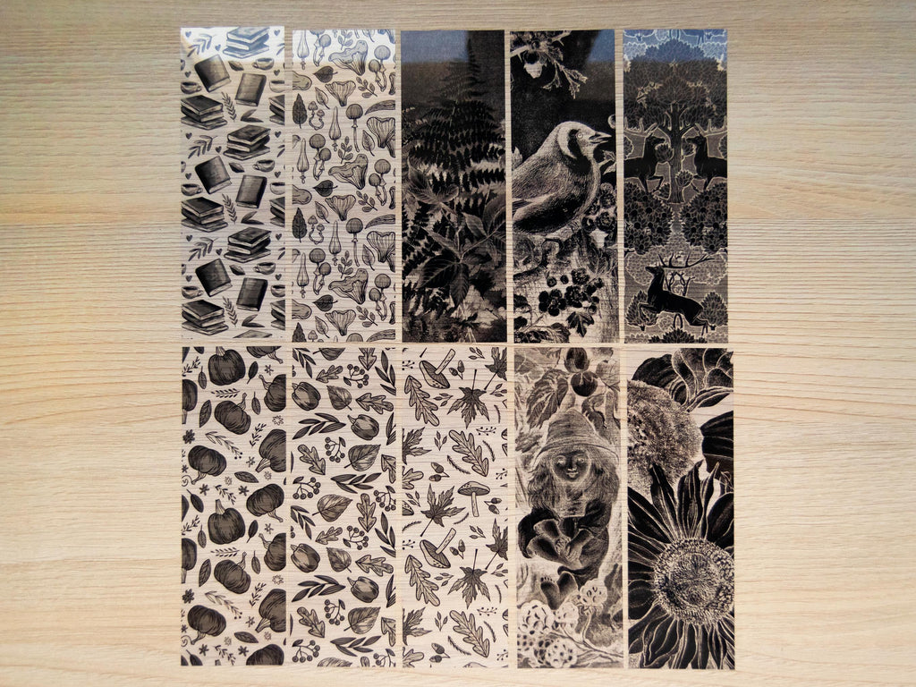 stencils bookmarks for solar printing