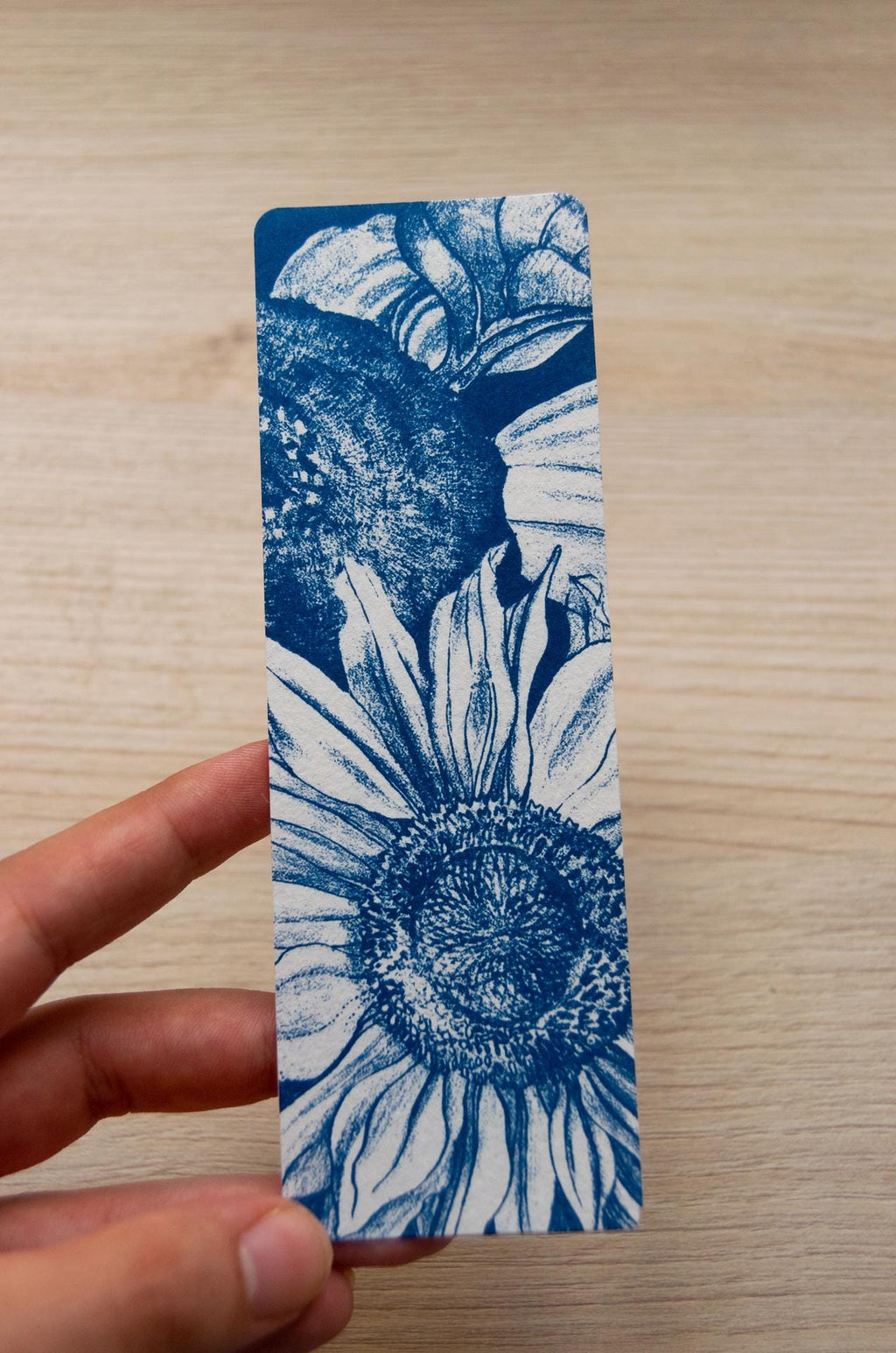 sunflower cyanotype print