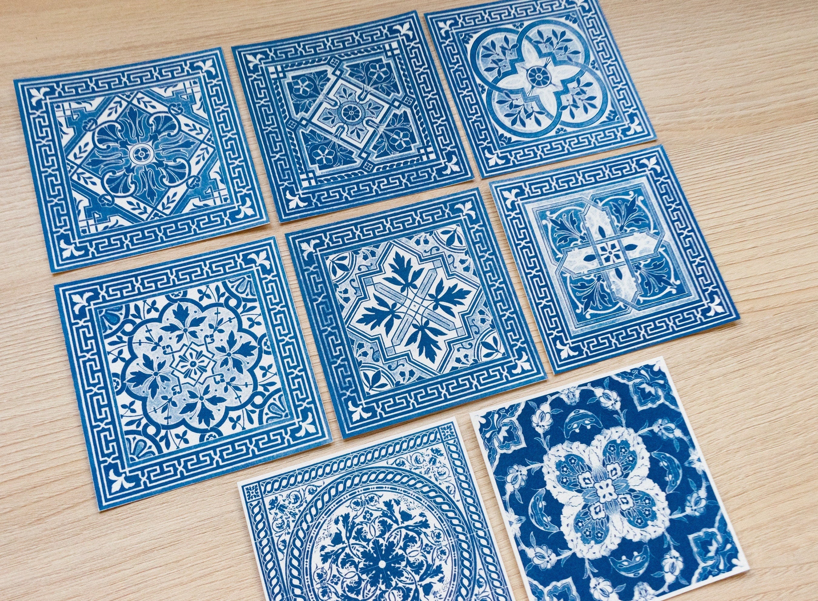 tiles cyanotype print