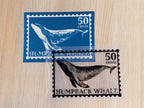 whale postage stamp for diy crafts